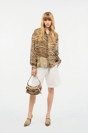 Animal print long sleeve shirt