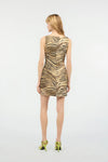 Animal print short dress with cut out