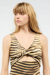 Animal print short dress with cut out