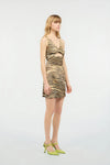 Animal print short dress with cut out
