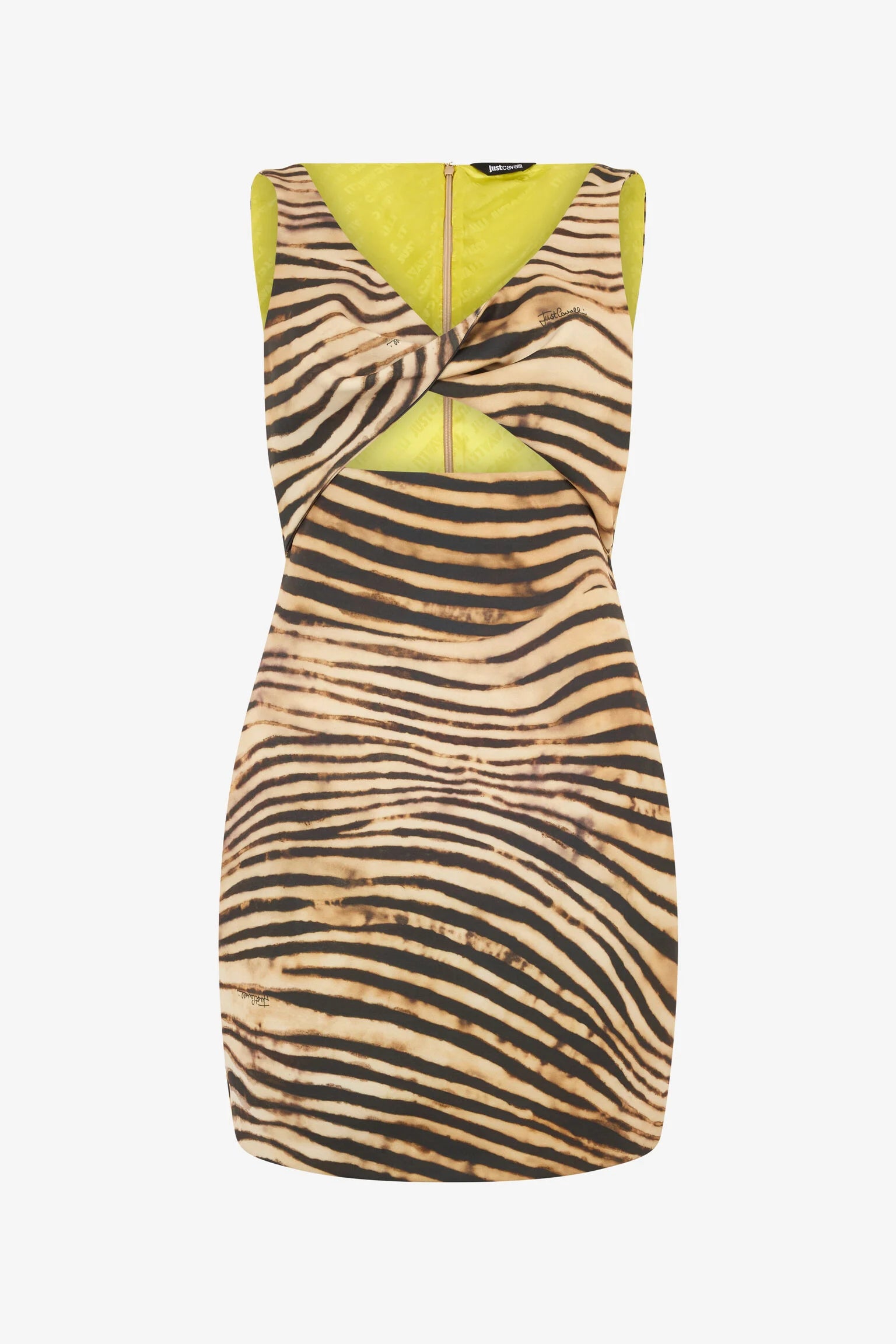 Animal print short dress with cut out