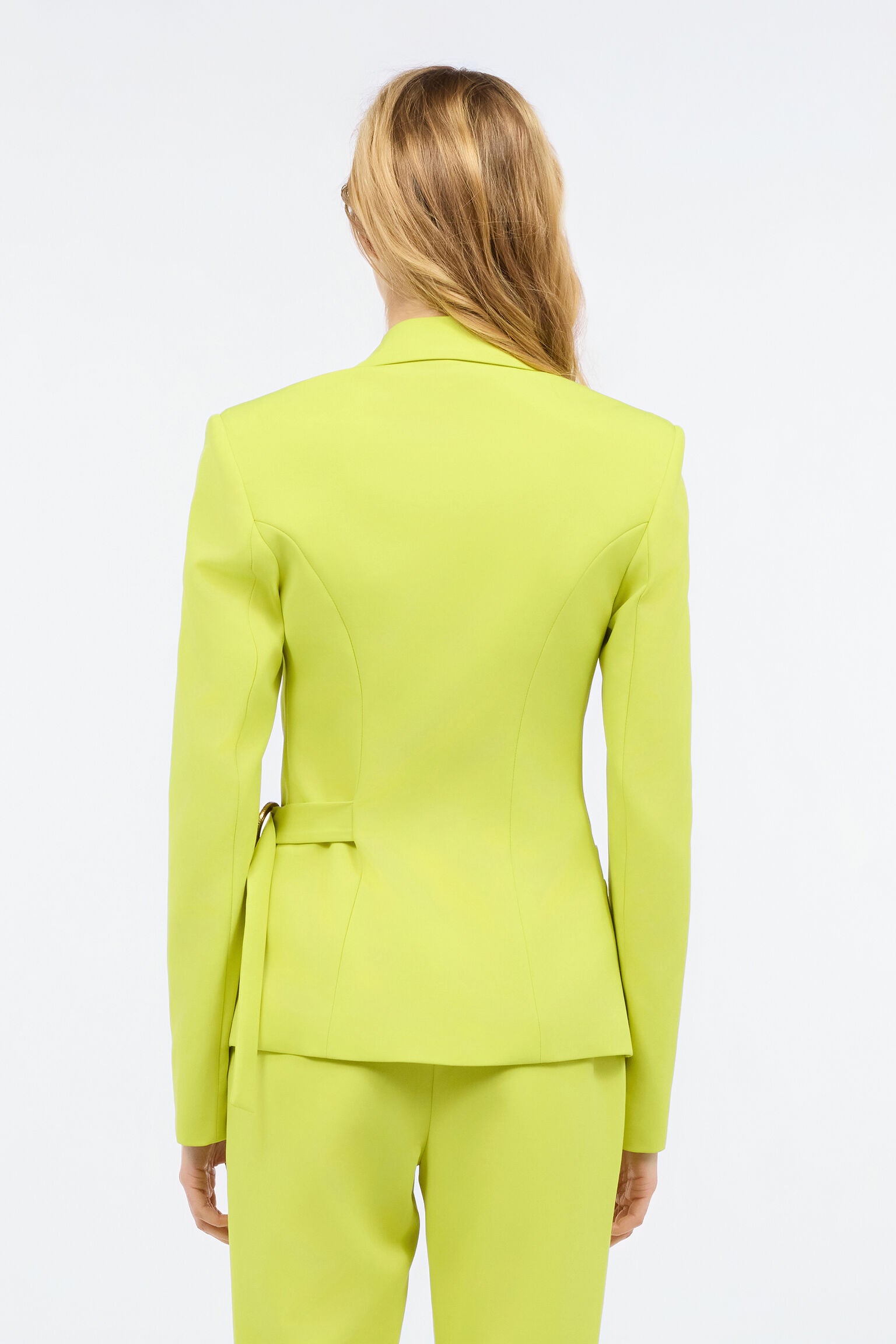 Lime green tailored jacket with side belt - XS Lime green tailored jacket with side belt - XS