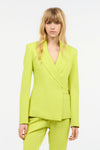 Lime green tailored jacket with side belt