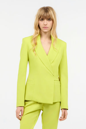 Lime green tailored jacket with side belt