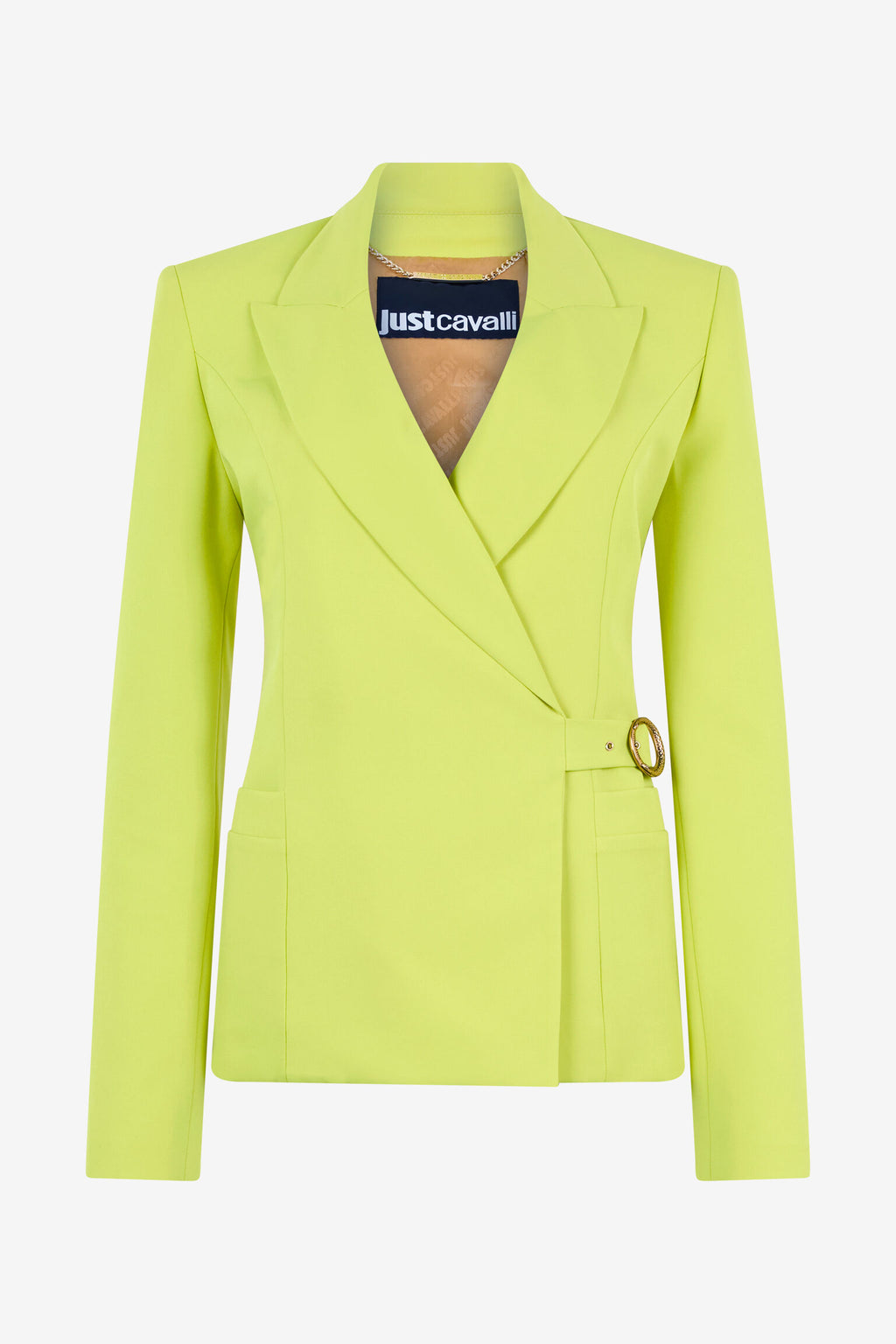 Lime green tailored jacket with side belt