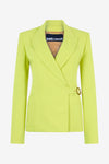 Lime green tailored jacket with side belt