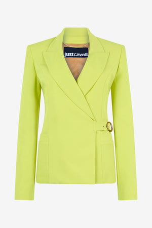 Lime green tailored jacket with side belt