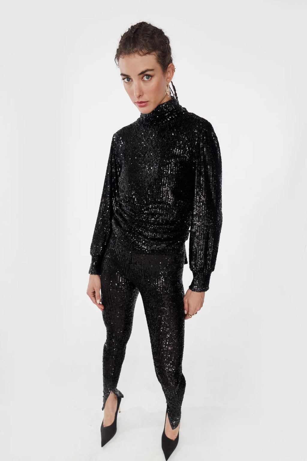 Black sequin pants
