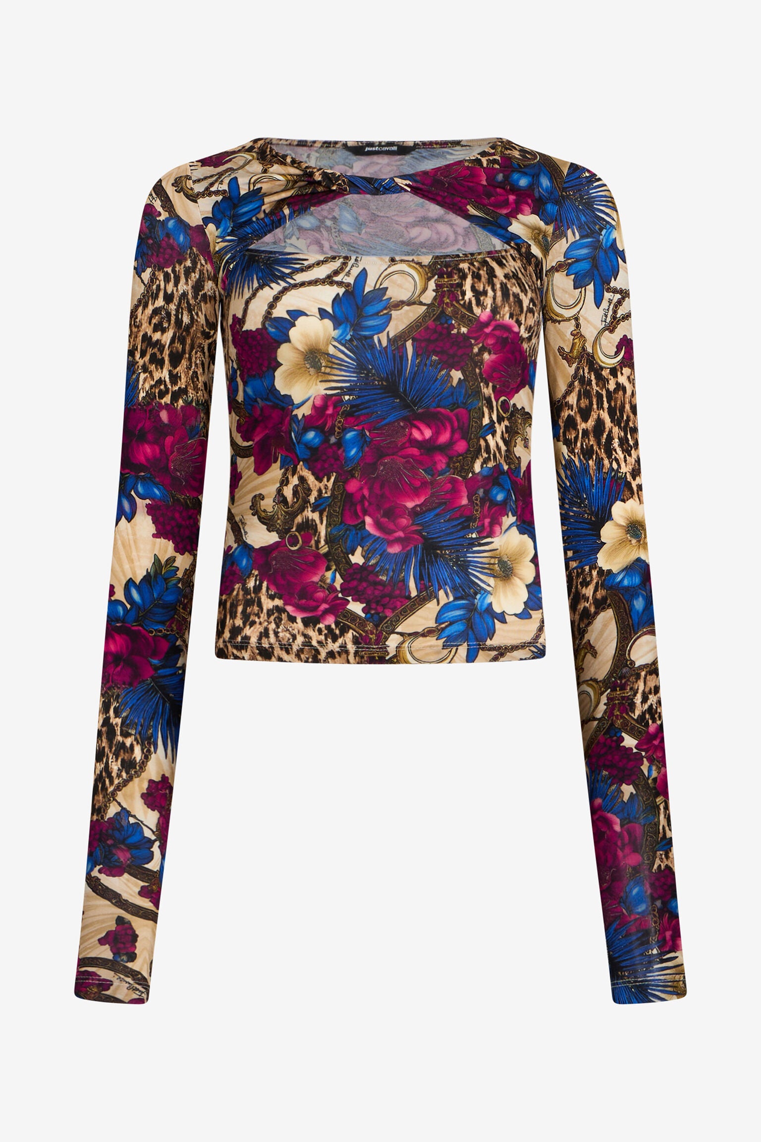 Burgundy floral print jersey top