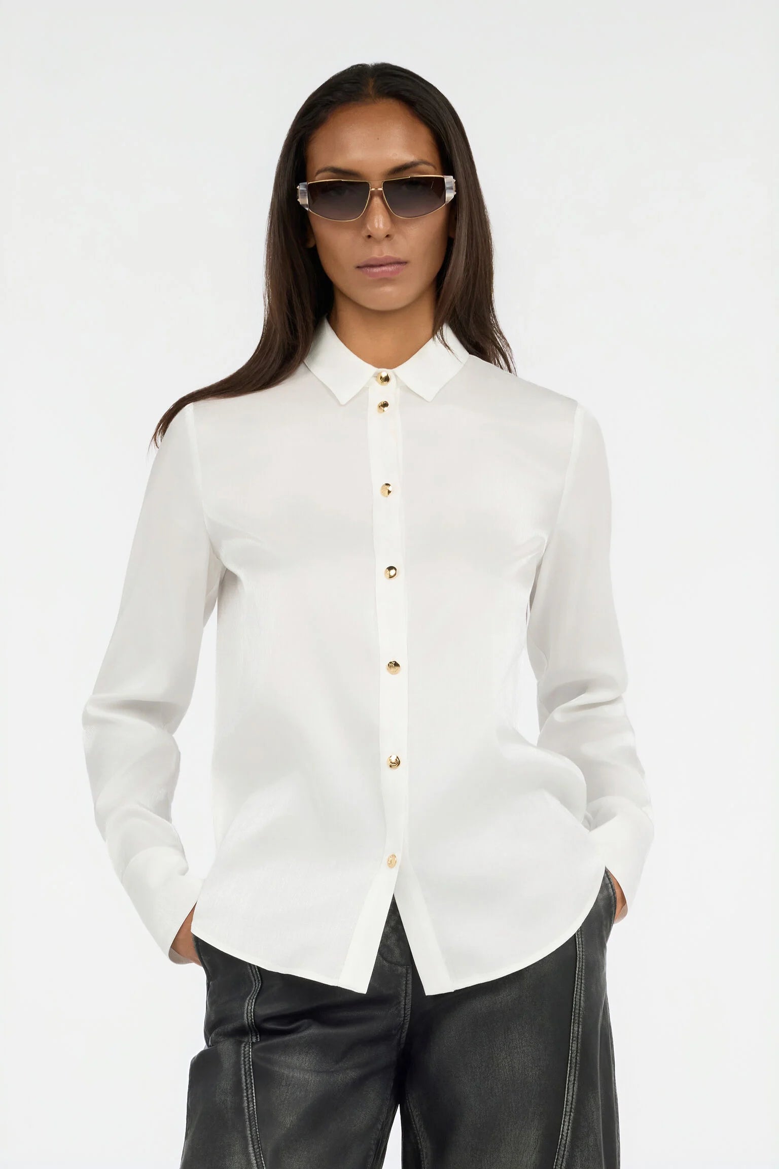 White fluid shirt