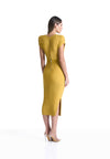 Citrine jersey cowl neck midi dress