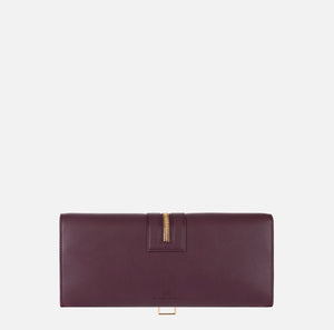 Burgundy baguette clutch bag