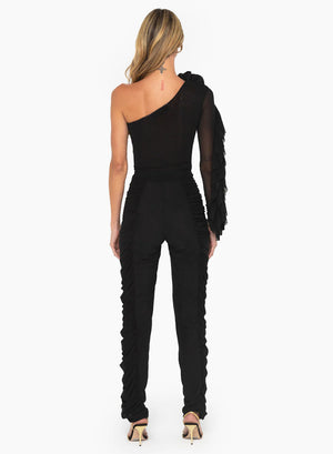 Black Jean mesh skinny pants