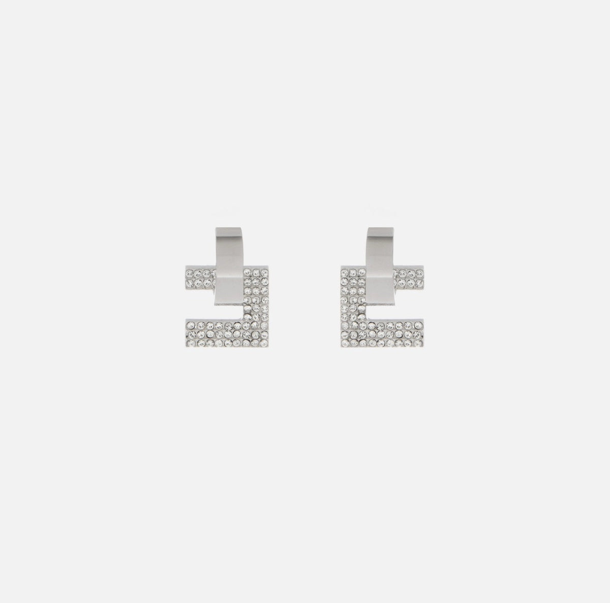 Silver logo earrings