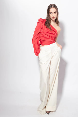 THEREDTHREAD / ザレッドスレッド】S symbol oneshoulder tops