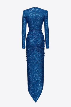Royal blue midi sequined dress