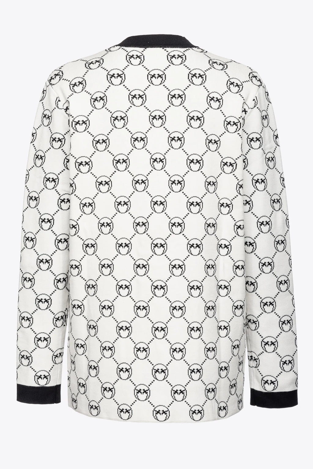 White printed jacquard cardigan
