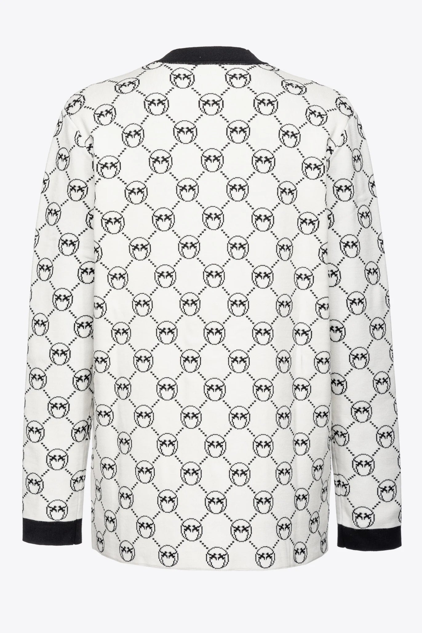 White printed jacquard cardigan