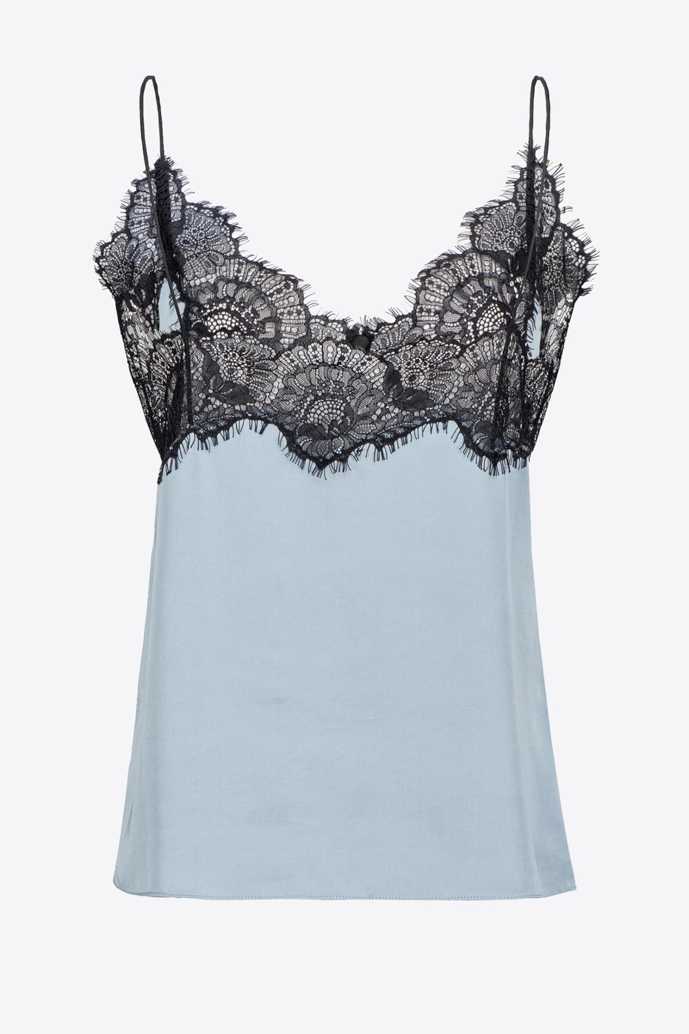 Baby blue satin lace top