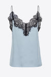 Baby blue satin lace top