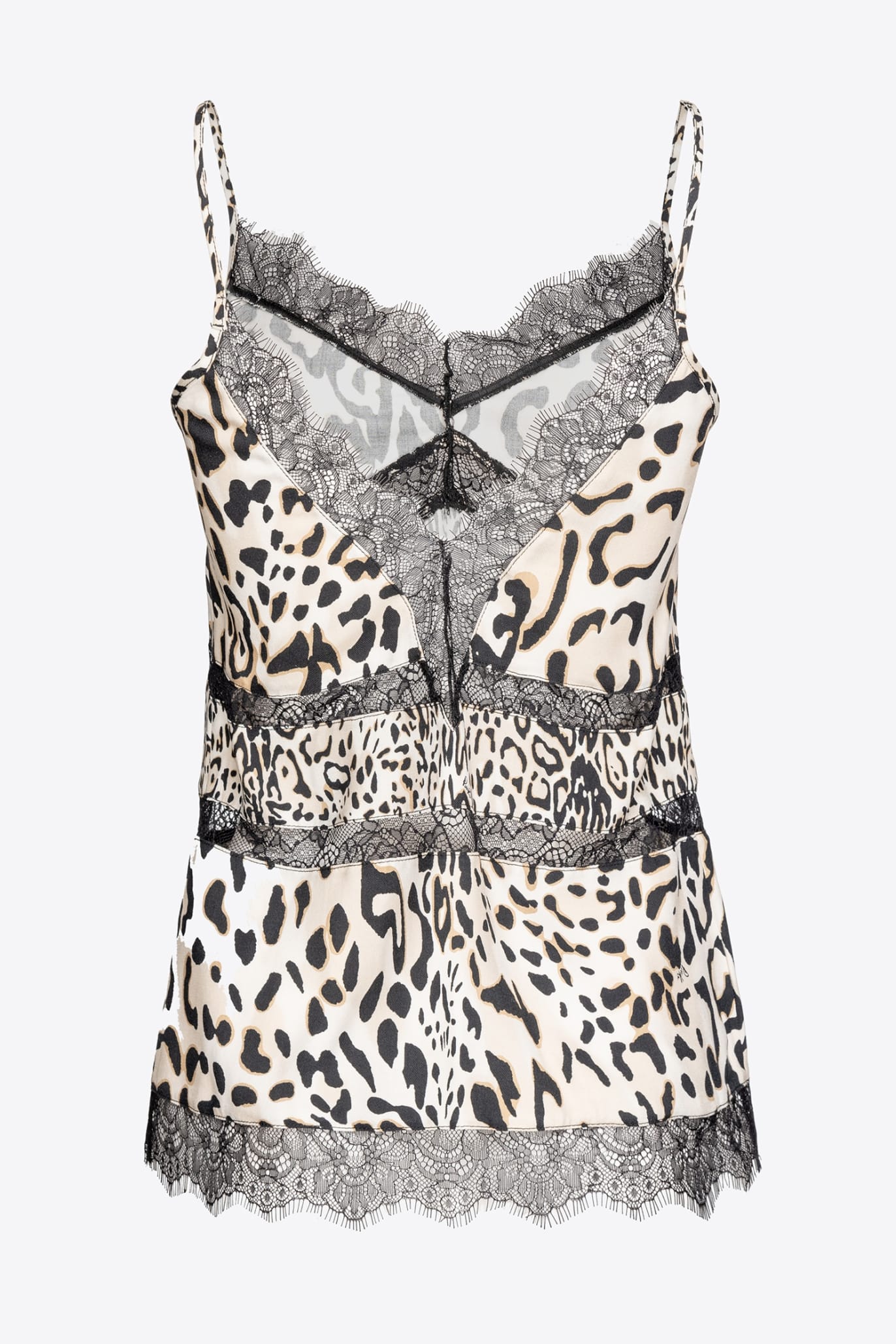 Animal print top with lace
