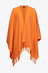 Orange wool poncho