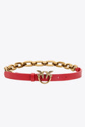 Red belt with chain