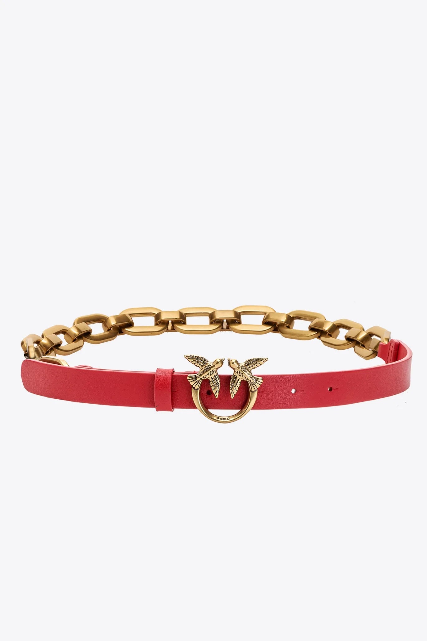 Red belt with chain
