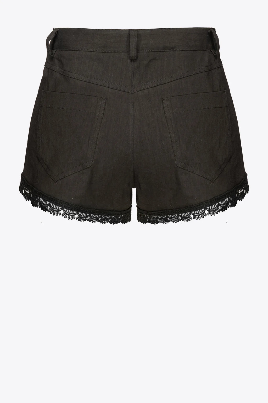 Black stretch linen shorts