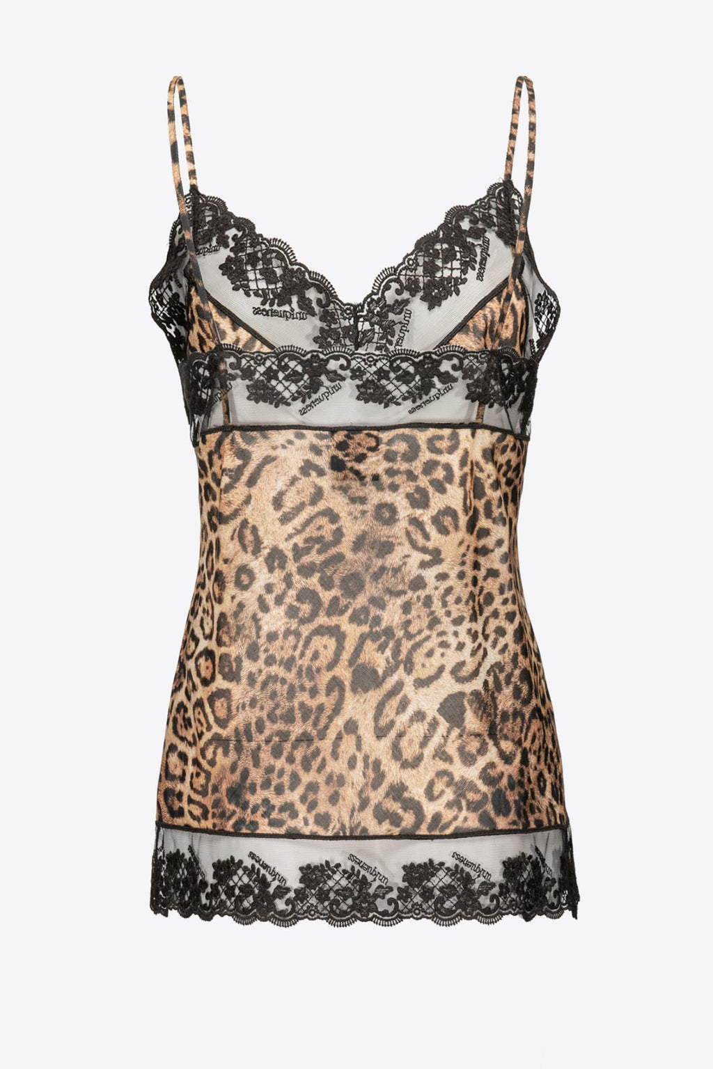 Animal print camisole  with lace