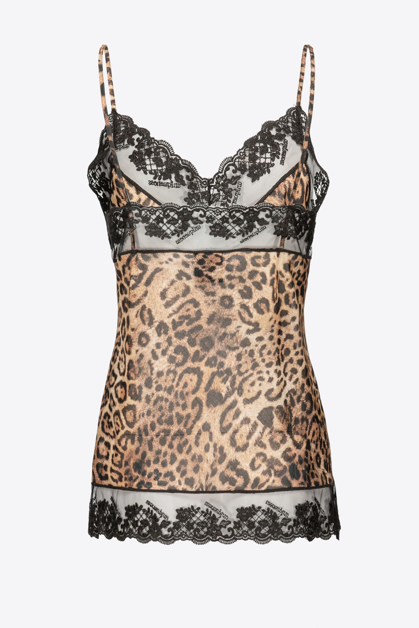 Animal print camisole  with lace