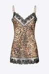 Animal print camisole  with lace