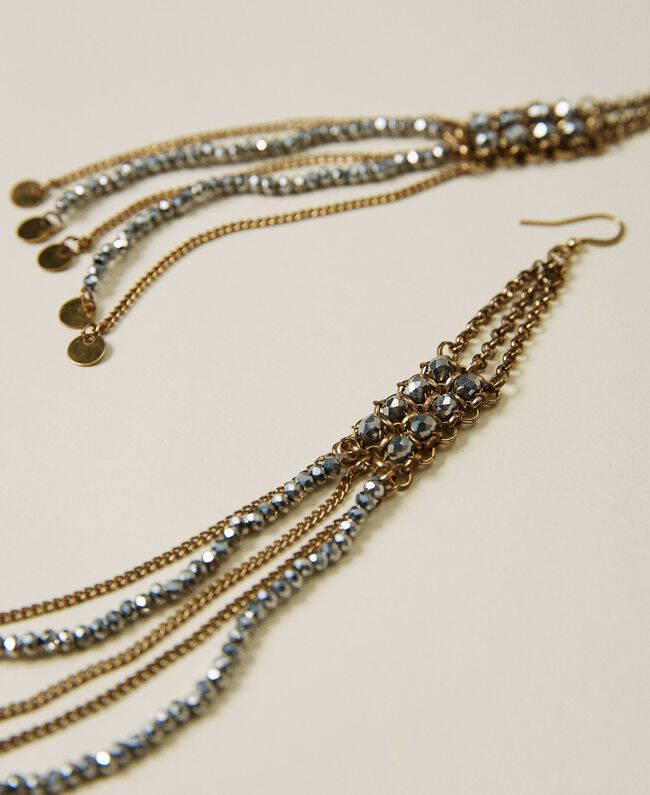 Fringe and bead earrings