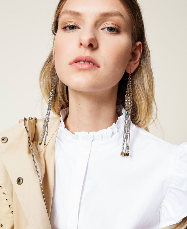 Fringe and bead earrings
