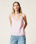 Pink full sequin top with embroidery