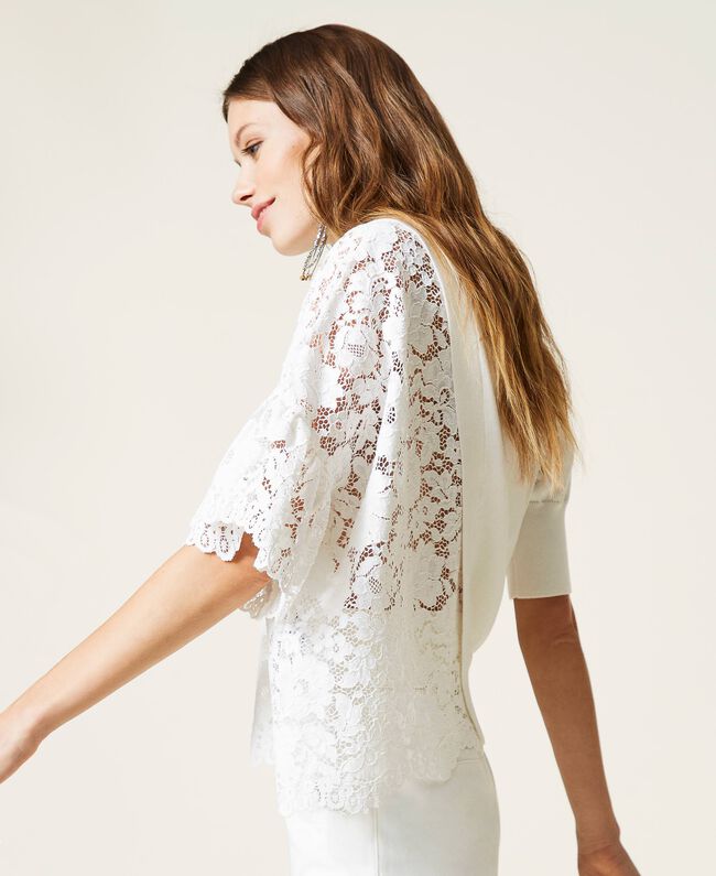 White macrame lace top