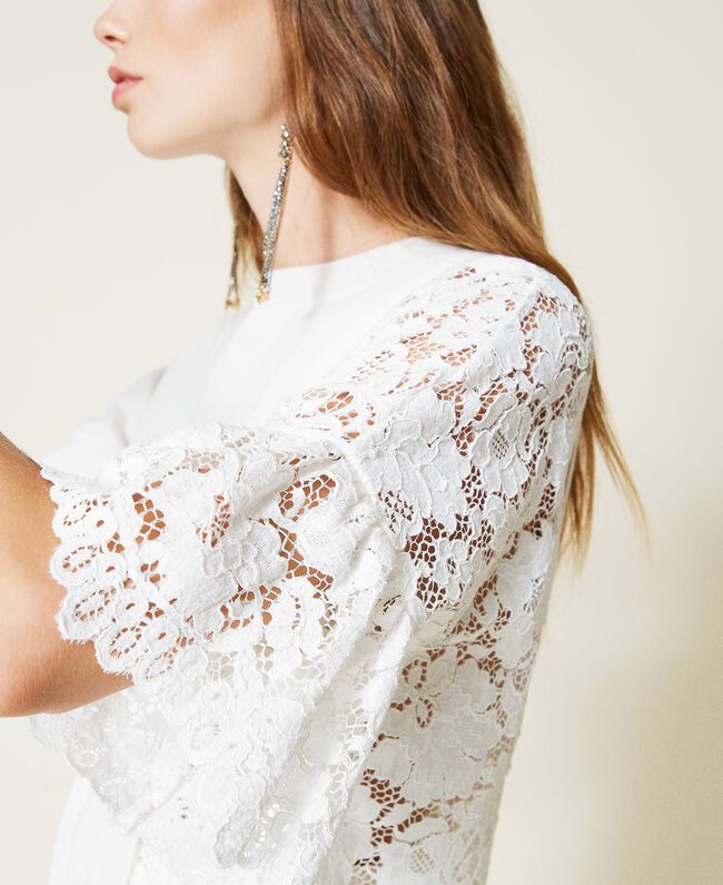 White macrame lace top