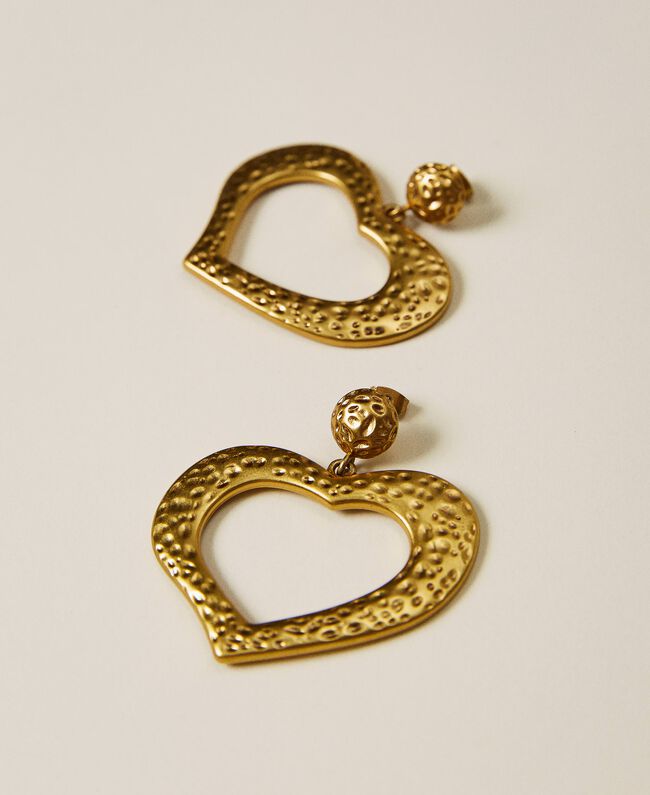 Gold heart earrings