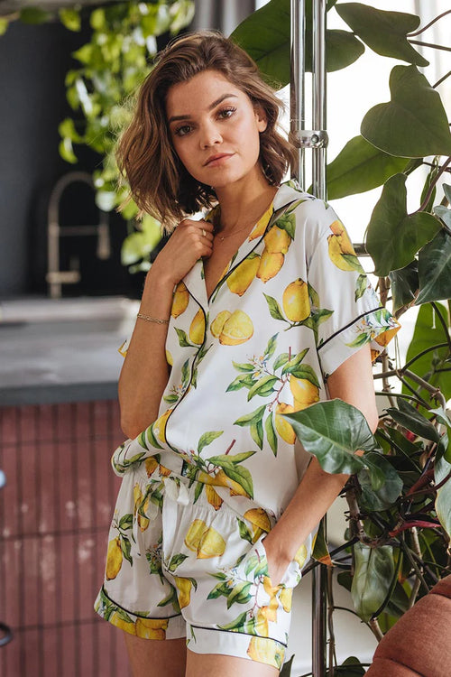 Alegria lemon short pajama set