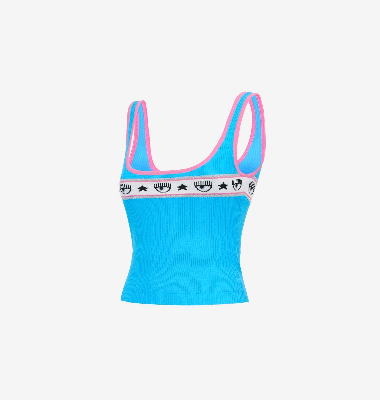 Turquoise rib knit tank top