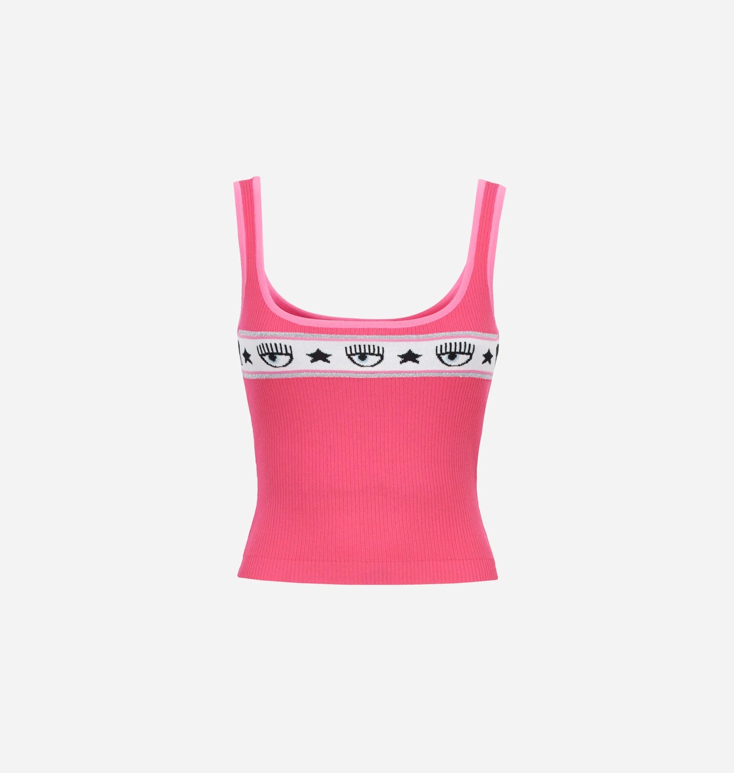 Fuchsia rib knit tank top
