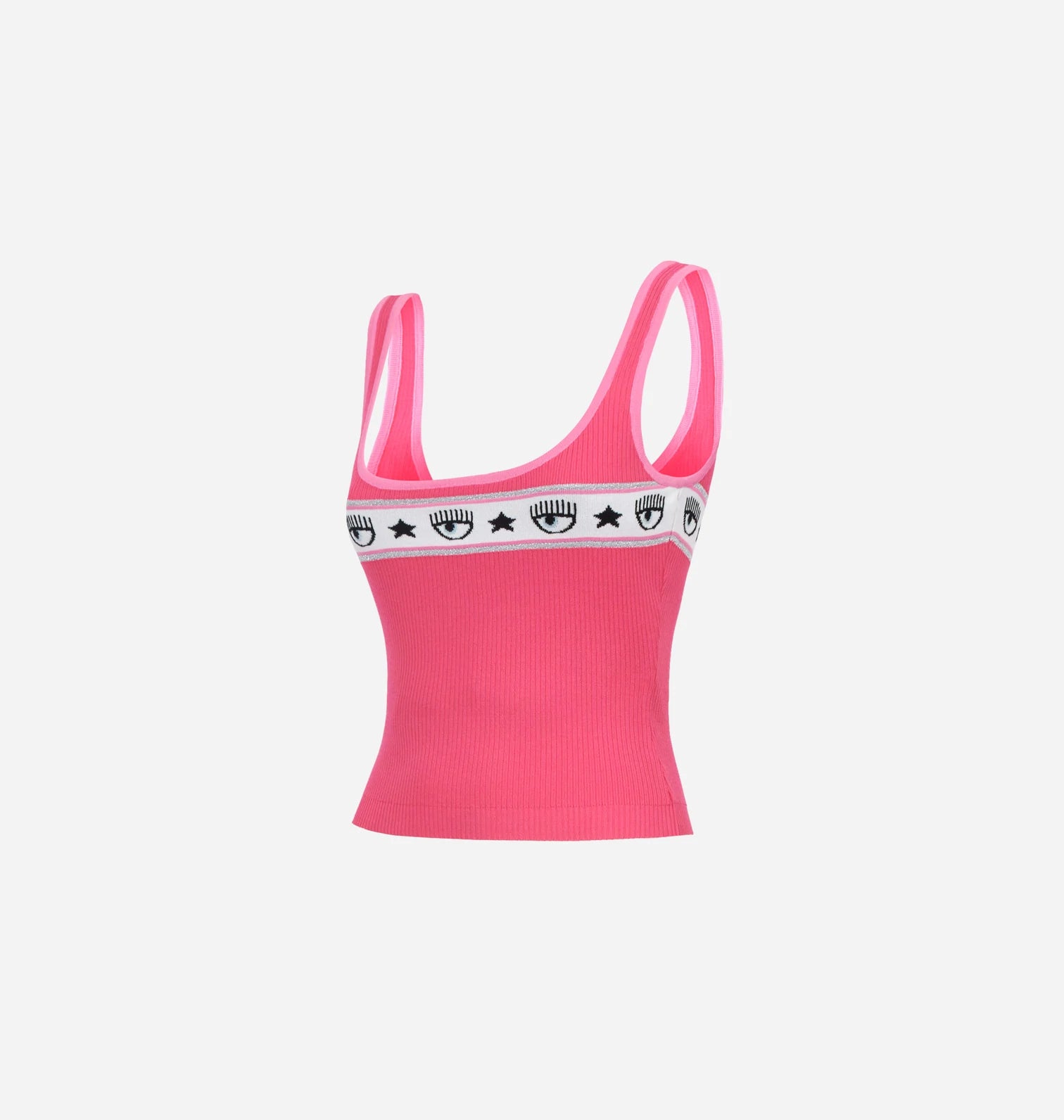 Fuchsia rib knit tank top