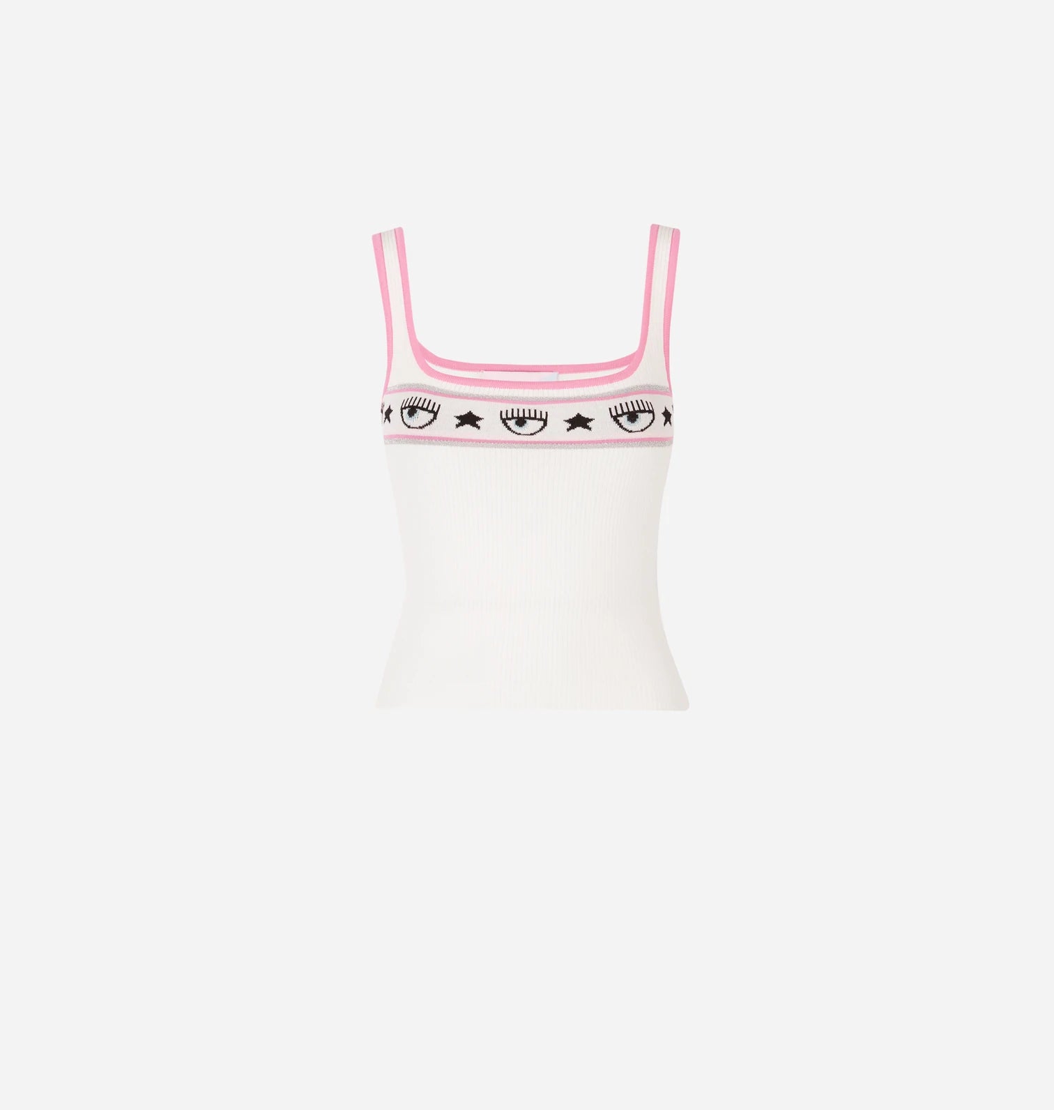 White rib knit tank top
