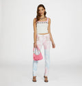 White rib knit tank top