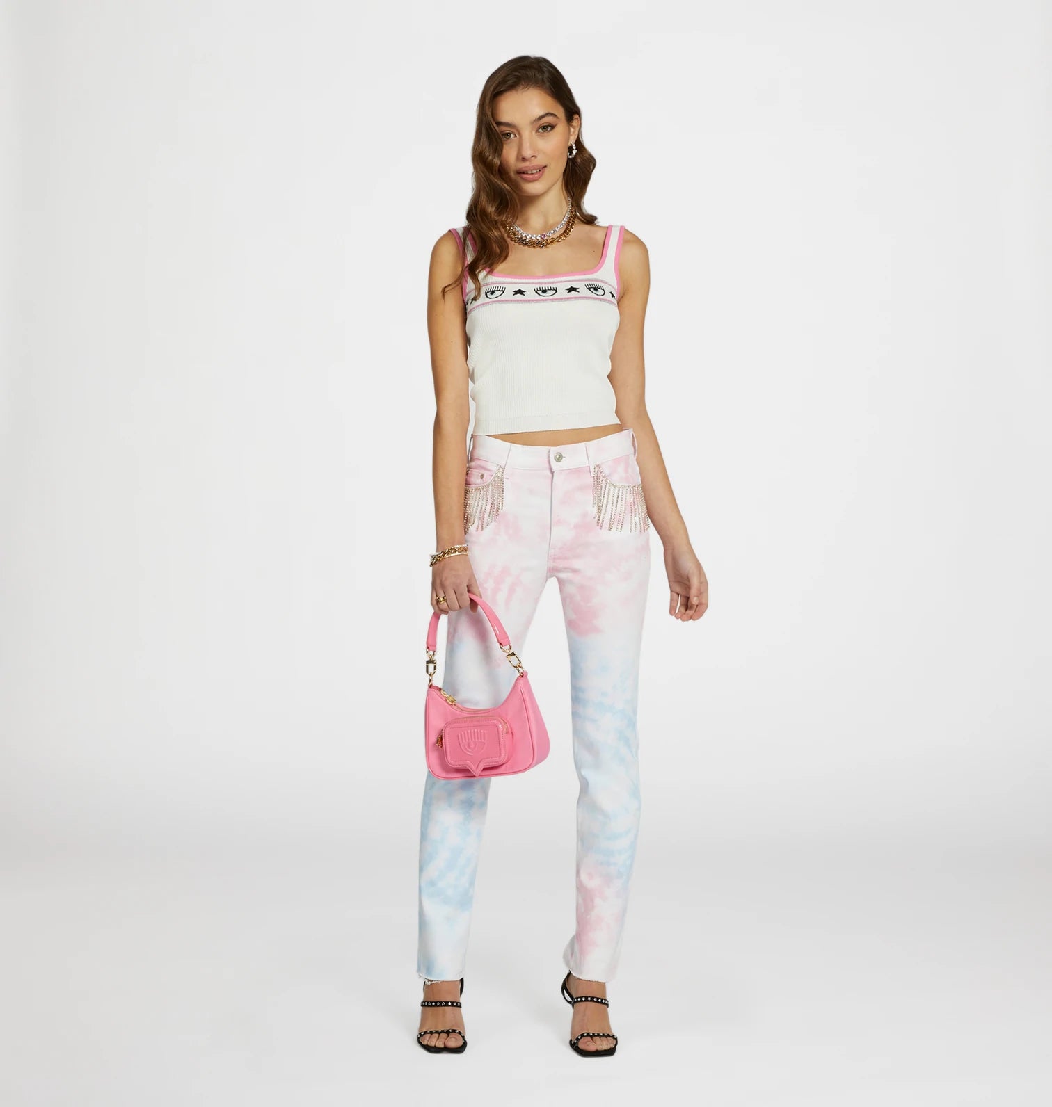 White rib knit tank top