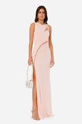 Coral lace-up dress