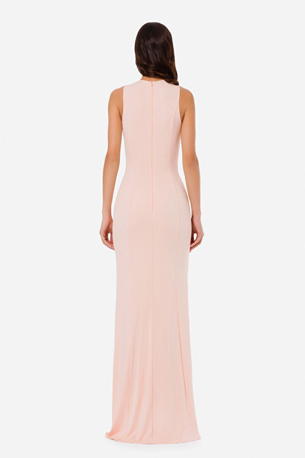 Coral lace-up dress