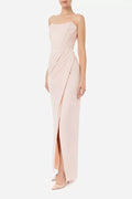 Blush draped Red Carpet dress