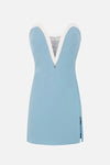 Baby Blue sweatheart neckline mini dress