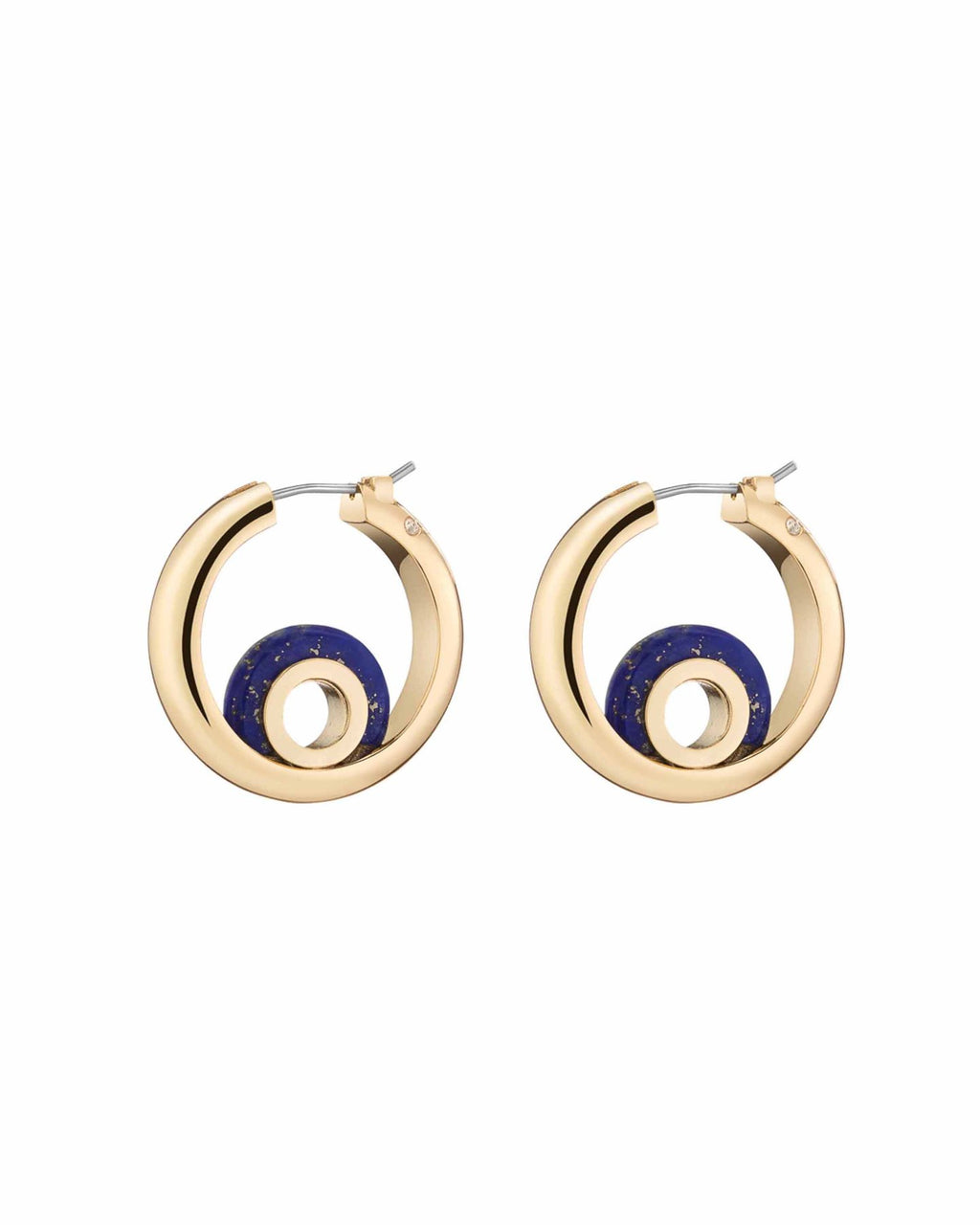 Gold Amy Blue Lapis mini Hoops